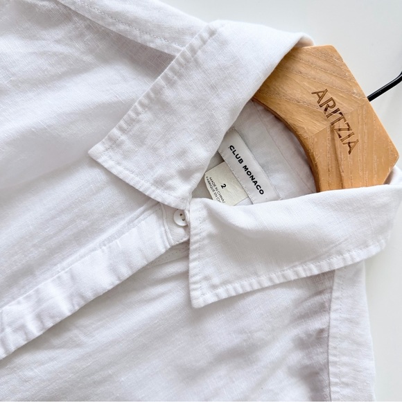 Club Monaco White Linen Blend Tie Waist
Sleeveless Romper Size 2 - Picture 6 of 11